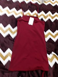 Burgundy Mini Slip Dress