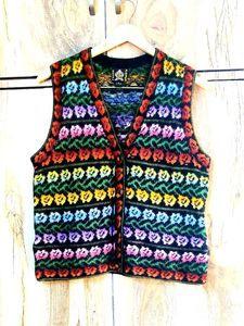 Floral Knit Vest size-38
