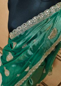 organza mirror 🪞 work beautiful 😍 saree