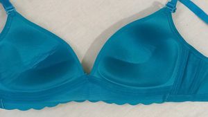 Cotton Chiffon Sky Blue Padded Bra