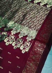 Maroon Colour Pure Kanchipattu Saree