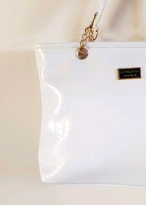 Stylish White Croco Tote Bag