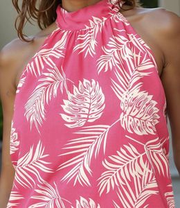 Pink Floral Halter Top