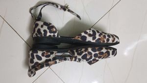 Leopard Print Ankle Strap Sandals By Alley walk