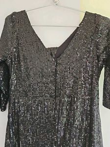 Sparkling Black Sequin Gown
