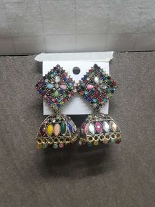 Multicolor Jhumka Earrings
