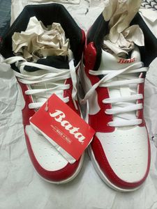 Bata Stylish Red &amp; White Sneakers
