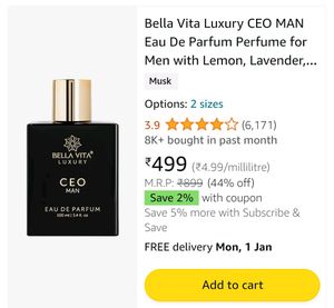Bella Vita Luxury CEO MAN Eau De Parfum Perfume