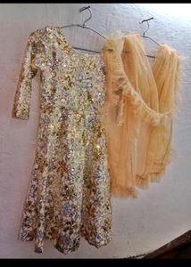 🌹Eid-special Sequence Work Velvet Dress Set