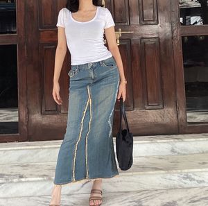 Denim Low Rise Mermaid Skirt