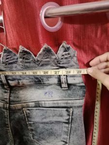High-Waisted Grey Skinny Jeans