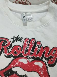 H&amp; M Rolling Stones Graphic Tee Wool Insid Super S