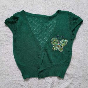 (Comment To Get It Cheaper)Vintage Green Cardigan