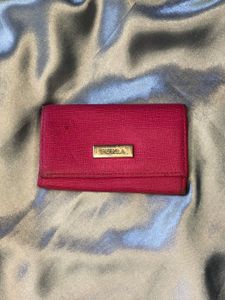 Furla Pink Leather Key Holder Authentic