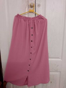 Pink Button-Down Skirt