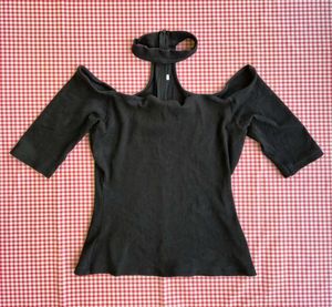 Unique Black Cutout Top