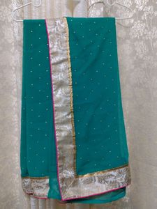 🌸Green Chiffon Saree🌸