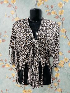 Cheetah Print Fringe Shrug