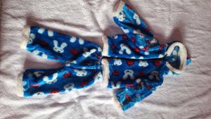 Bunny & Heart Blue Fleece Pajamas