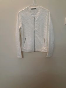 White Lace Zip-Up Jacket