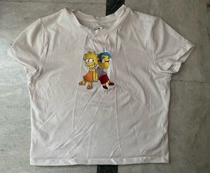 FOREVER 21 x THE SIMPSONS white cropped top