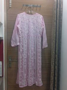 Pink Chikankari Embroidered Kurta