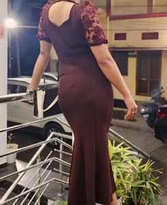 Dark Haze Clouding Lace Overlaid Bodycon dress