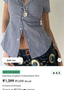 Y2k Gingham Checkered Shirt