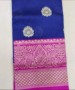 Blue &amp; Pink Lightwaight Silk Saree