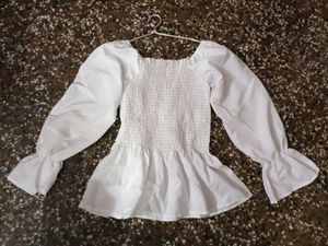 White Smocked Top