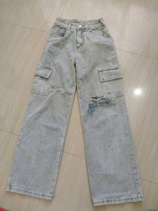 Light Washed Cargo Pants
