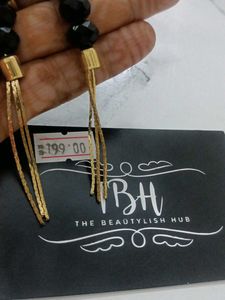 Elegant Black Beaded Dangle Earrings