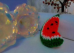 Watermelon Crochet Keychain