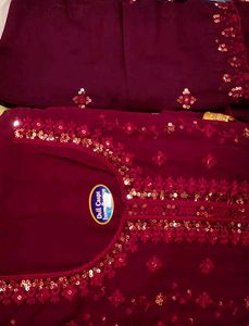 Elegant Maroon Embroidered Suit Set