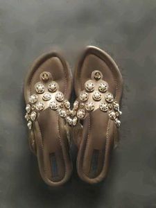 Embellished Bronze Flats