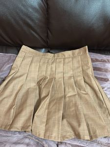 Plaid Pleated Mini Skirt