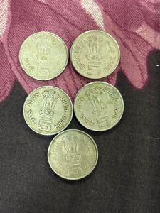 5 Rs Cu-ni Lal Bahadur Shastri 5Pcs Rare