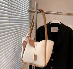 Stylish Cream Tote Bag with Scarf