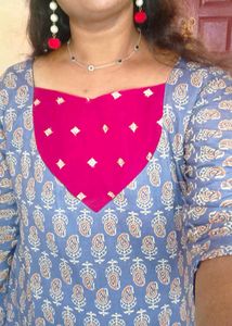 AJRAK Cotton Patch Work Kurti
