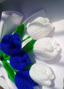 Crochet Tulip🌷 Bouquet💐 - Handmade Knitted Flowe