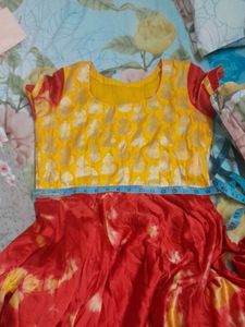 Customised Dress With Duppata Marigin Available