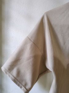 Beige drop shoulder top