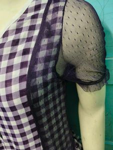 Purple Gingham Mini Dress