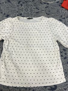 Polka Dot Puff Sleeve Top