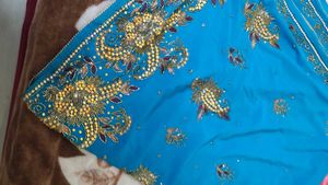 Blue Embellished Saree