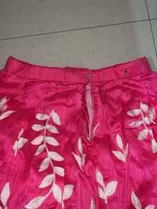 Pink Embroidered Ethnic Skirt