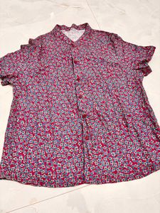 Floral Print Short Sleeve Shirt And One Tunics