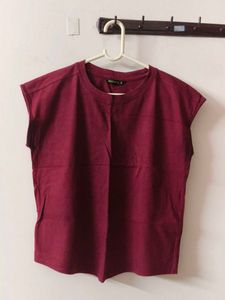 Maroon Cap Sleeve Top