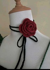 Crochet Rose Choker