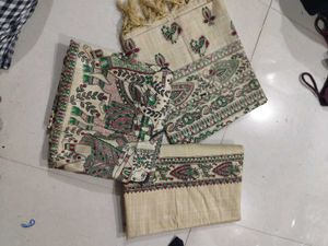 Heavy Cotton Silk Type Material With Full Rajastan